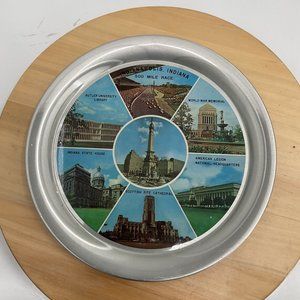 Vintage Indy 500 Aluminum Bar Beverage Tray 1960’s Racing Auto Racing